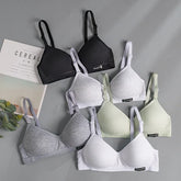 Women Underwear Cotton Bra Seamless Gathered Push Up Comfortable Soft