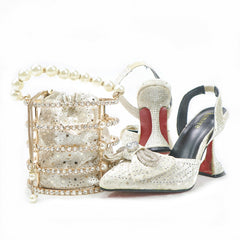 Matching Shoes and Bags: Wedding Shoes and Bag Set gold Color Italian Shoes