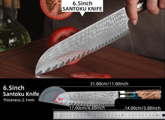 Kitchen Knives-Set Damascus Steel VG10 Chef Knife Cleaver Paring Bread Knife Blue