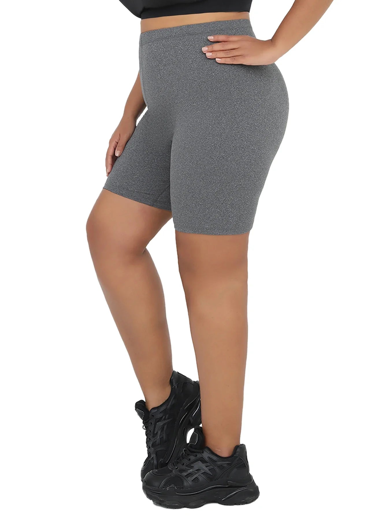 Plus Size Super Soft Biker Shorts For Women No See Through Workout Running Yoga Athletic Shorts 6"Inseam RUNNING