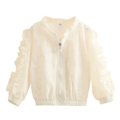 Children Long Sleeve Outwear Embroidery Flower Baseball Jacket For Baby Kids Girls