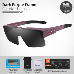 Sunglasses Flip Up Lens Polarized Glasses Fit Over Sunshade MTB Road