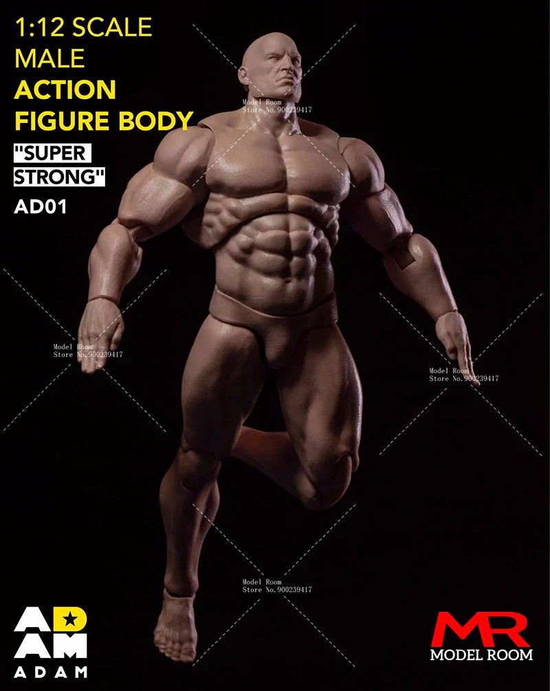 MUFF TOYS ADAM 1/12 Male Strong Muscle Joint Body 6'' Super Flexible Comic Soldier Action Figure Body Doll