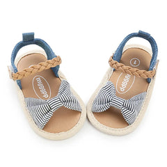 Baby Girls Sandals Canvas Bowknot Baby Girls Shoes Infant Bowknot Toddler