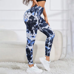 Tie Dye Seamless Leggings Women for Gym Yoga Pants Push Up Workout Sports Leggings