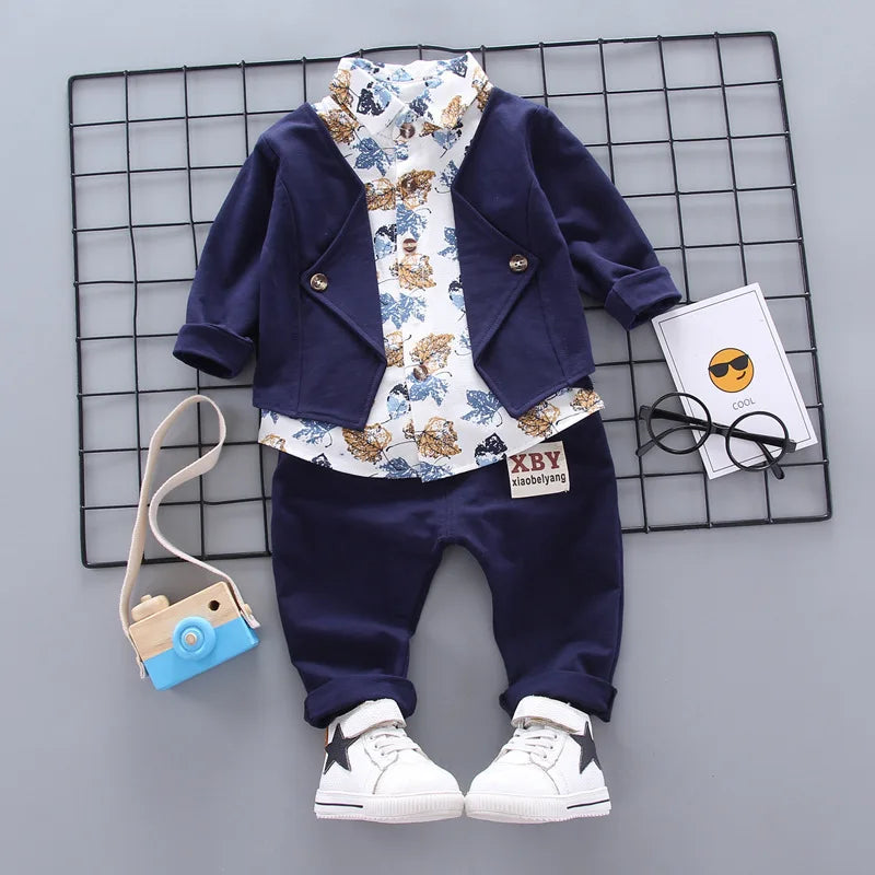 Kid Boy Clothes Gentleman Boy Outfit Children Clothing Long Sleeve Shirt+Pant 2Pcs/Set Baby Outerwear Infant Tracksuit A1274