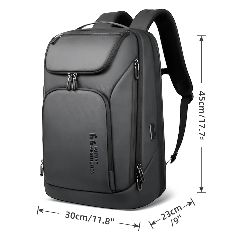 Heroic Knight Business Backpack for Men Waterproof Travel 17.3" Laptop Backpack High Capacity Multifunctional Pack USB Charging