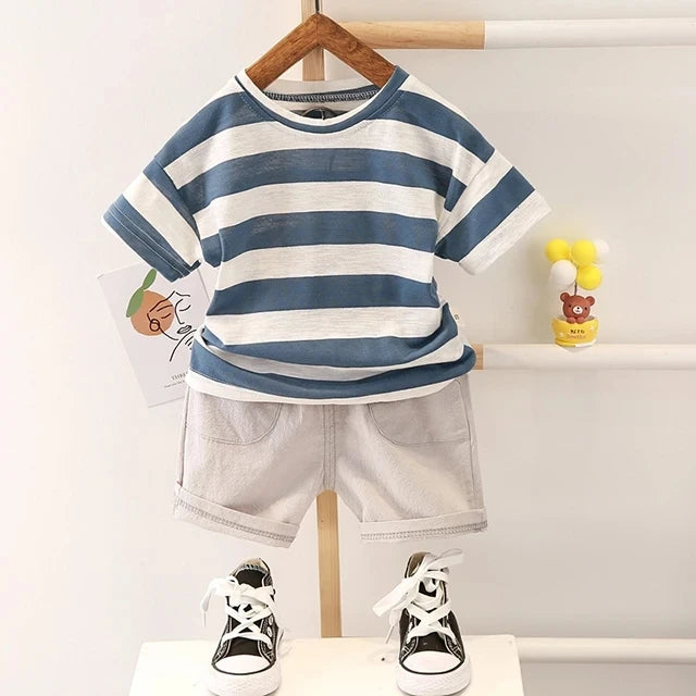 Boys Clothes Summer Fashion Crew Neck Children Tracksuit Dinosaur T-shirt Denim Shorts Suit Kids Outfit Baby Boys Set 1-5 Years