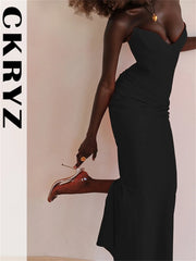 Formal attire Dresses: Ladies Spring Sleeveless Backless Tube Bodycon Maxi Dresses