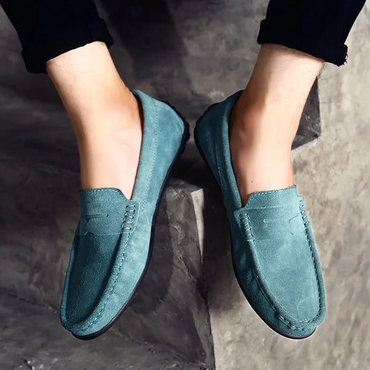 Leather Designer Luxury Brand Smile Mens Casual Formal Loafers Slip On