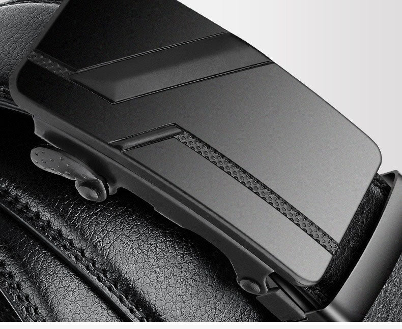 105 150 140 130 160 170cm Large Plus Size Men's Belt PU Brand Fashion Automatic Simple Buckle Black PU Leather Belt 3.5cm Width