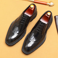 HNXC Casual Business Brogue Oxford Dress Shoes For Men Party Wedding Man