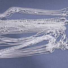 1pcs 925 Sterling Silver 16-30 Inches Rolo Bead Figaro Chain Necklace for Men Women