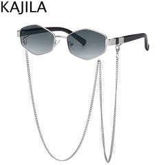 Sunglasses Women With Chain Brand Designer Punk Sun Glasses