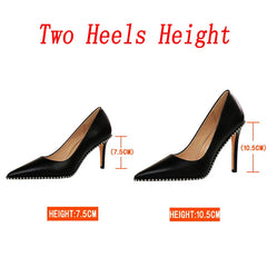 Women 7.5cm 10.5cm High Heels Studded Rivets Pumps Lady Fetish Stiletto