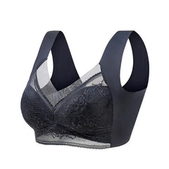 Women Large Bra Push Up Ice Silk Seamless upper Bralette Lace Wireless