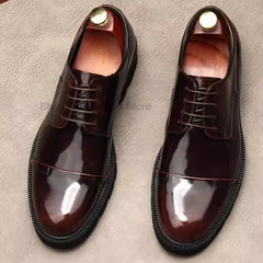 Men's Oxfords Genuine Leather Wedding Party Office Formal Oxford Shoes Handmade