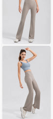 Sports Flared Leggings Womens Yoga Pants Gym Fitness Tights