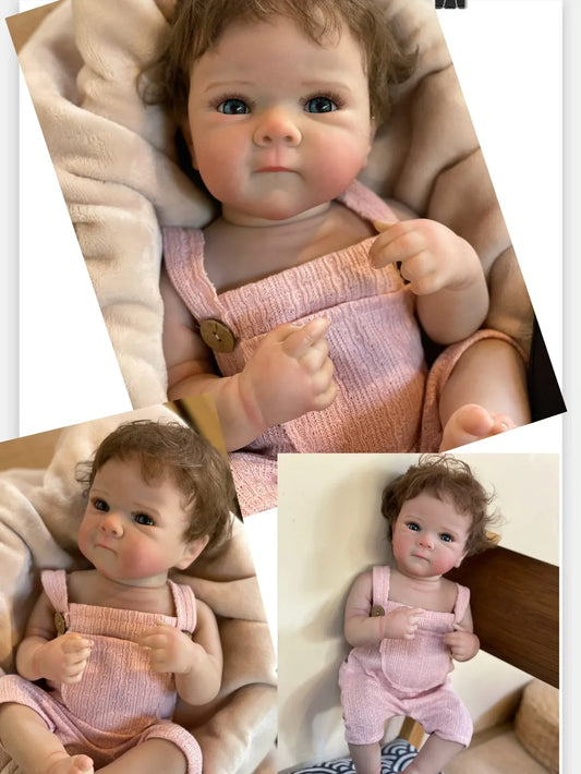 18 Inch Lifelike Bebe Bettie Girl Full Silicone Vinyl 3D Painted Newborn Baby Doll For Children Birthday Gifts