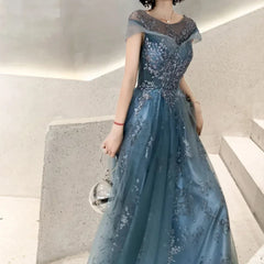 Homecoming Dresses: One-shoulder Evening Dresses Boat Neck Appliques