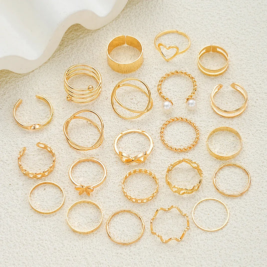 83pcs Elegant Pearl Geometric Earrings Necklace Bracelet Ring Jewelry Set For Women Heart Butterfly Star Daily Party Jewelry New