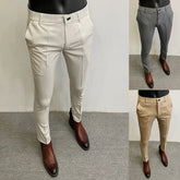 Pants Men's Non-iron Casual Trousers Formal Slim Fit Stretch Calça Masculina