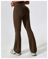 Women Wide-leg Pants Yoga Leggings Tights High Waist Leisure Flared Pants Dance