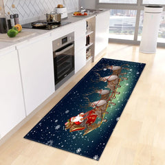 Christmas Kitchen Floor Mat Home Entrance Doormat Decor Bathroom Anti-Slip Foot Pad