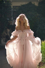 Homecoming Dresses: Pink Off Shoulder Prom Dress Sweet Edge Curl Prom Dress Princess