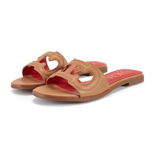 Low Heel Genuine Leather Casual Women's Sandals Open Toe Non-Slip Outdoor
