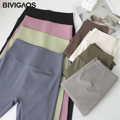 Spring Seamless Shark Leggings Women Mid-High Waist Tight Leggings