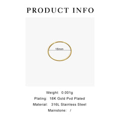 0.5mm Extremely Thin Stainless Steel Anti-Tarnish Rings for Women Fashion