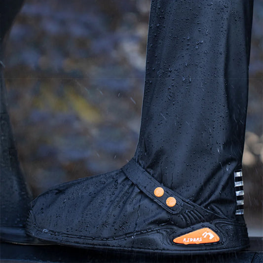 New Upgrade Rain Boot Shoe Cover Waterproof with Reflector High Top Clear Shoes Dust Covers Motorcycle Bike Rain Cover Snowproof