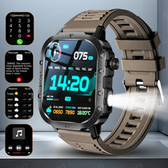 LAXASFIT 2025 New Military Smart Watch Men Outdoor Sports Fitness Tracker Health Monitoring 2.01Inch Bluetooth Calls Smartwatch
