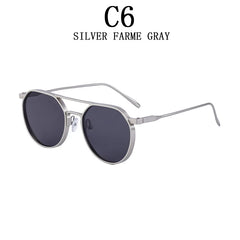 Sunglasses For Men Retro Oval Steampunk Round Shades Luxury Lunette