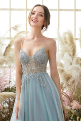 Homecoming Dresses: Evening Dresses with Slit Gorgeous Crystal Beads V Neck