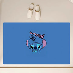 Cartoon Stitch and Lilo Cute Floor Mat Anti-Slip Bathroom Kitchen Bedroom Living Room