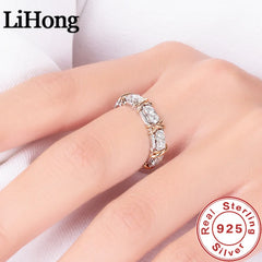 925 Sterling Silver Ring Interlaced With Aaa Zircon Crystal Ring
