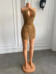 Homecoming Dresses: Cocktail Gowns Black Girl Gold Short Mini Prom Dresses