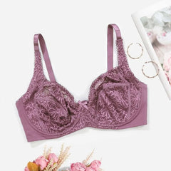 Plus Size Bras for women lace bralette with wire no foam pad thin brassiere