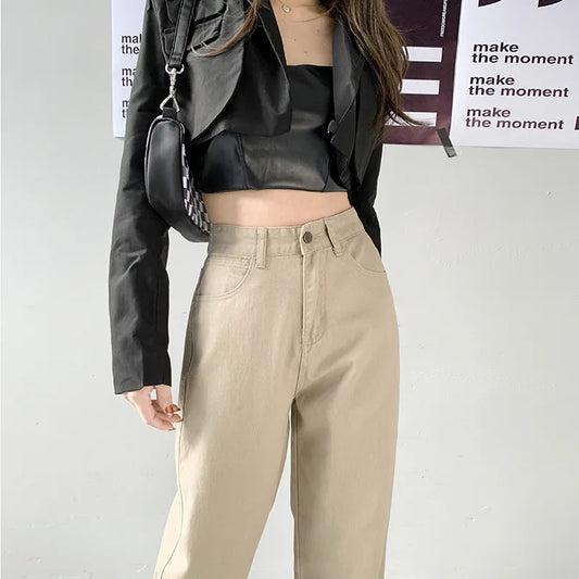 Straight Leg Jeans For Women High Waist 2022 Trend Denim Pants Mom Jean