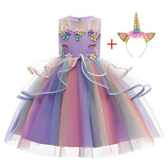 Baby Girl Unicorn Dress Cosplay Costume Birthday Party