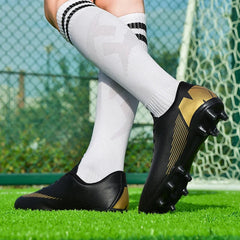 Men's Turf Soccer Shoes Kids Outdoor Long Spikes Training Ankle Football Boots