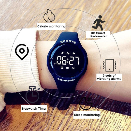 LED Smart Bracelet Multifunctional Fitness Wristband Sport Bracelet for Male And Female Students Waterproof Smartwatch