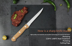 4/6/8pcs Kitchen Steak Knife Set Durable Stainless Steel 5 Inch Steak Knives Highly