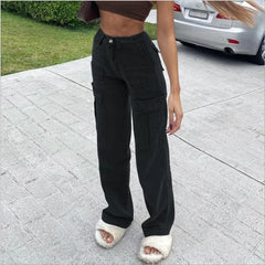 Women Wide Leg Baggy Brown Jeans Lady Vintage Y2K Punk High Waist Loose Denim