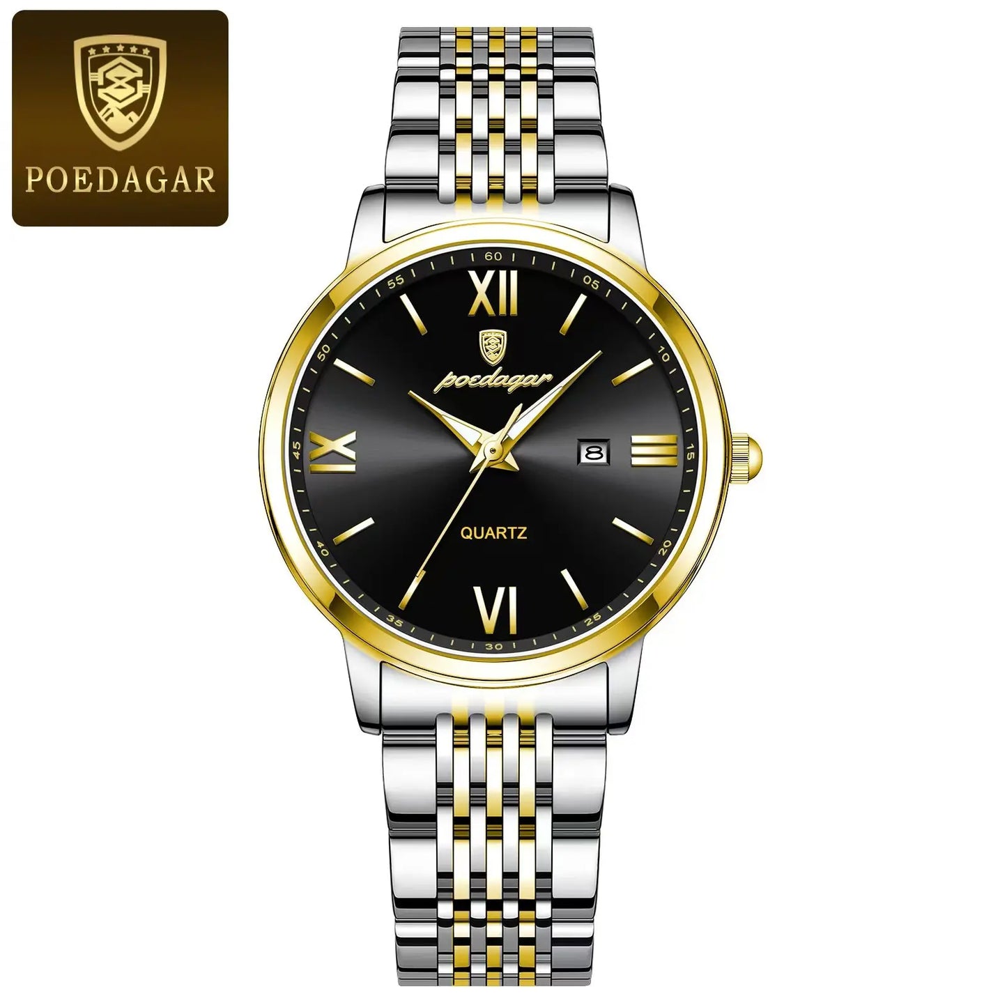 POEDAGAR Original Fashion Watch For Woman Waterproof Luminous Date Ladies Watch Stainless Steel Quartz Business Women's Watches