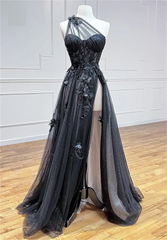 Homecoming Dresses: Glitter Tulle Prom Dresses Decal A-line Evening Dress