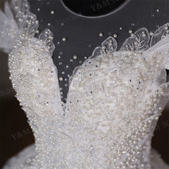 White Bridesmaid Dresses: Exquisite Off Shoulder Wedding Dress Bride Small Main
