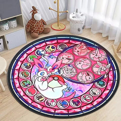 Pokemon Cartoon HD Printed Round Carpet Dropshipping Rug for Living Room Area Rug
